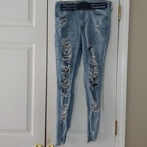 Rue21  Stretch High Rise  Super Distressed  Ankle Jeggings